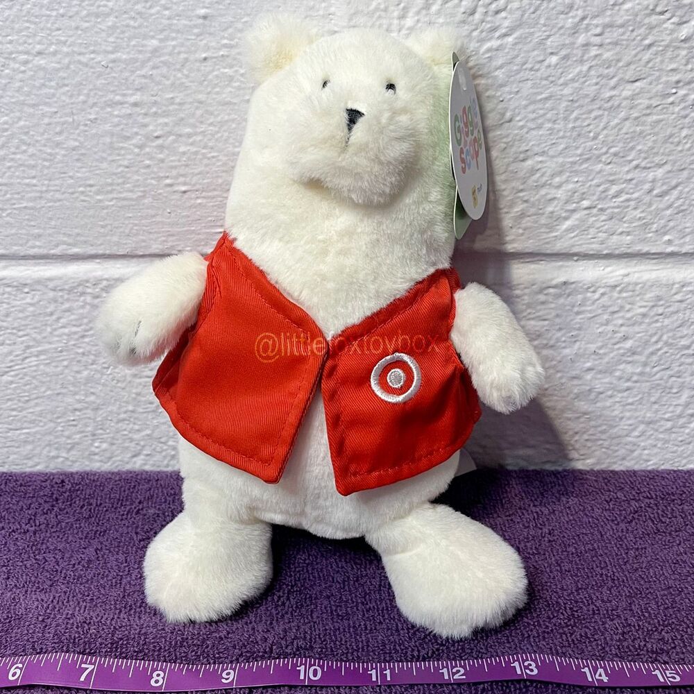 Target GiggleScape Polar Bear Plush 2024 Red Bullseye Vest Holiday WT ESSA Cute